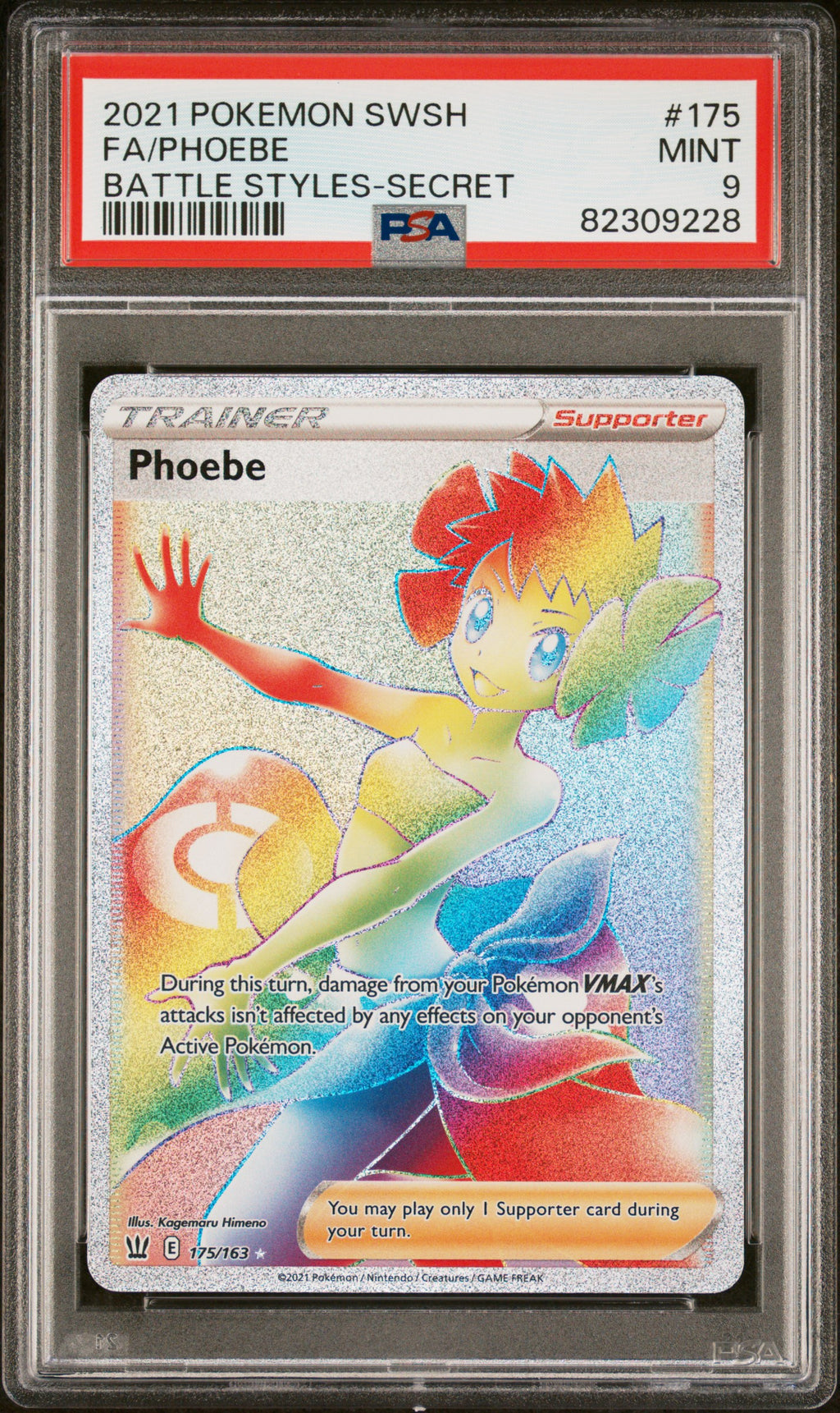 Phoebe #175 Pokémon Battle Styles PSA 9