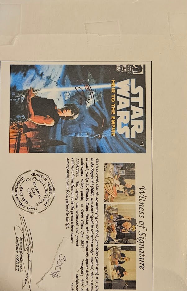 Star Wars: Heir to the Empire #1 (1995 Dark Horse) – SIGNED by Timothy Zahn