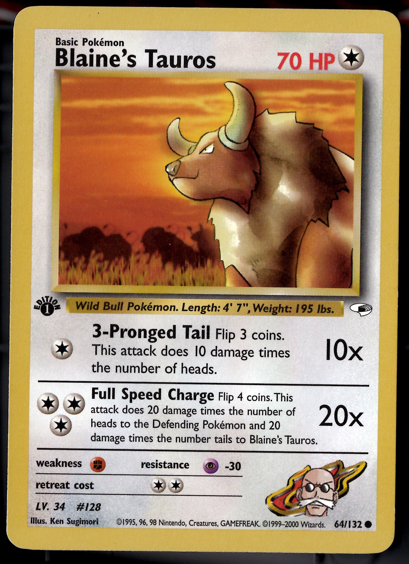 Blaine's Tauros - Gym Heroes (G1)