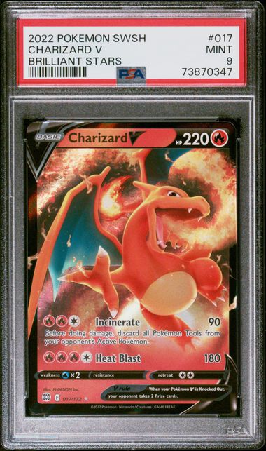 Charizard V #17 Pokémon Brilliant Stars PSA 9