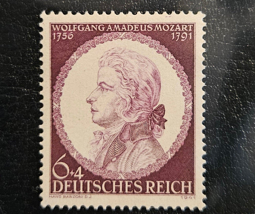 1941 Germany Deutsches Reich Wolfgang Amadeus Mozart 6+4pf Stamp – Michel 810 – Mint/Unused