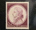 1941 Germany Deutsches Reich Wolfgang Amadeus Mozart 6+4pf Stamp – Michel 810 – Mint/Unused