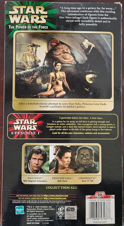 1999 Hasbro Star Wars: The Power of the Force 12-inch Princess Leia with Chain